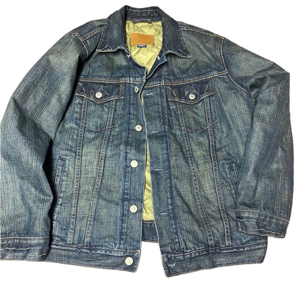 Gap San Fransisco Vintage Men's Raw Denim Jean Trucker Jacket Dark Wash   Small